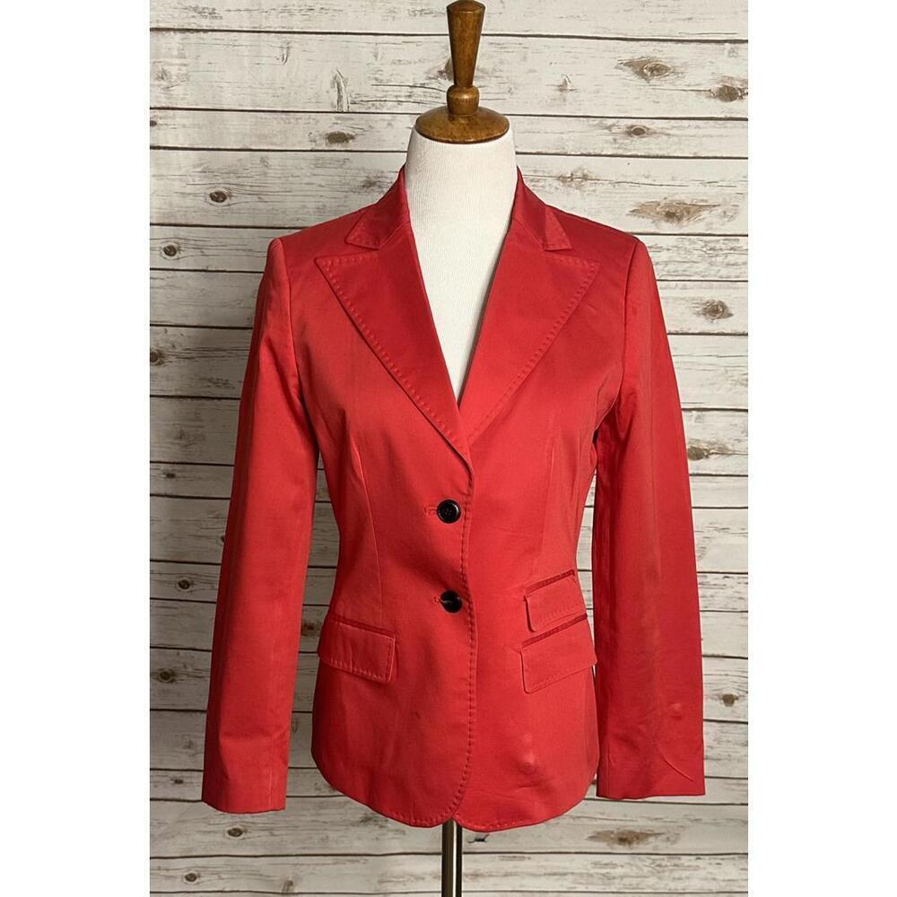 Barbour red corpcore business chic long sleeve single-breasted blazer Size 8